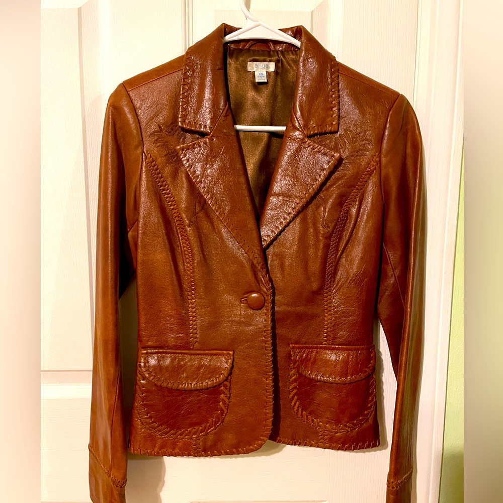 Aqua brand leather blazer
